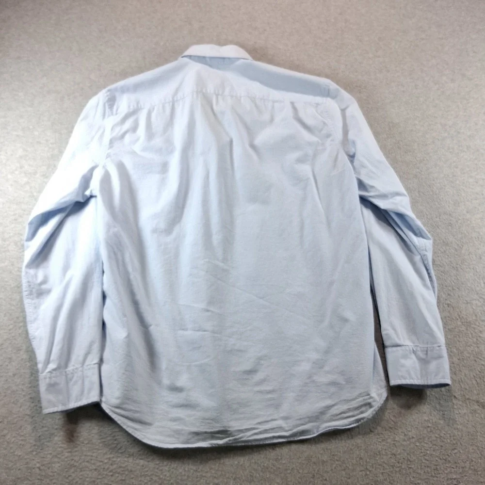 J.Crew Button Down Shirt Men L Light Blue Brown Button Old Money Long Sleeve